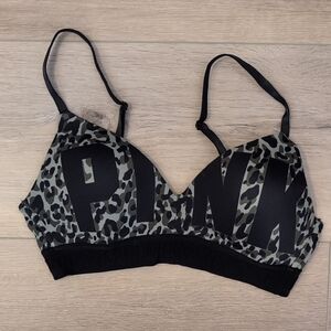 PINK Victoria's Secret Gray Leopard Print Bra